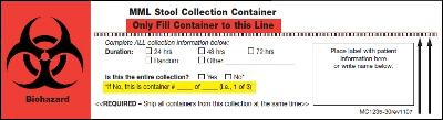 Stool container label